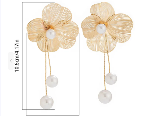 Golden Ginkgo Pearl Earrings 🍂✨ - Image 2