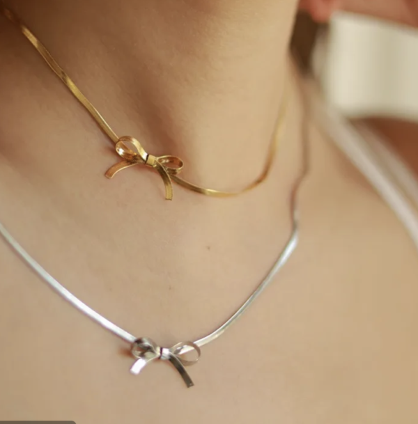 Timeless Silver Bow Knot Necklace 🎀✨ - Image 2