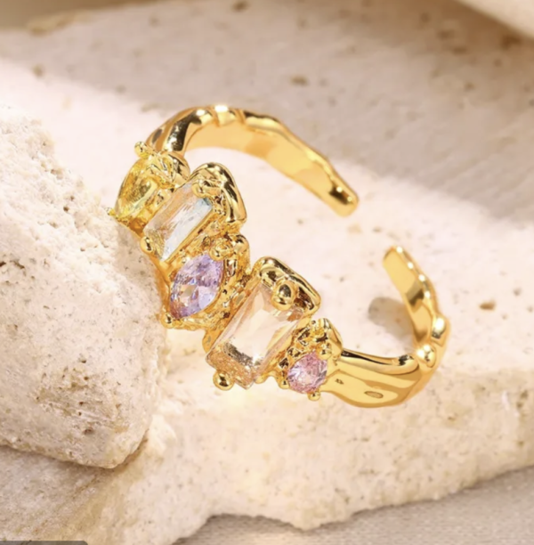 Ethereal Glow Color Block Zircon Ring ✨🧚‍♀️💖 - Image 3