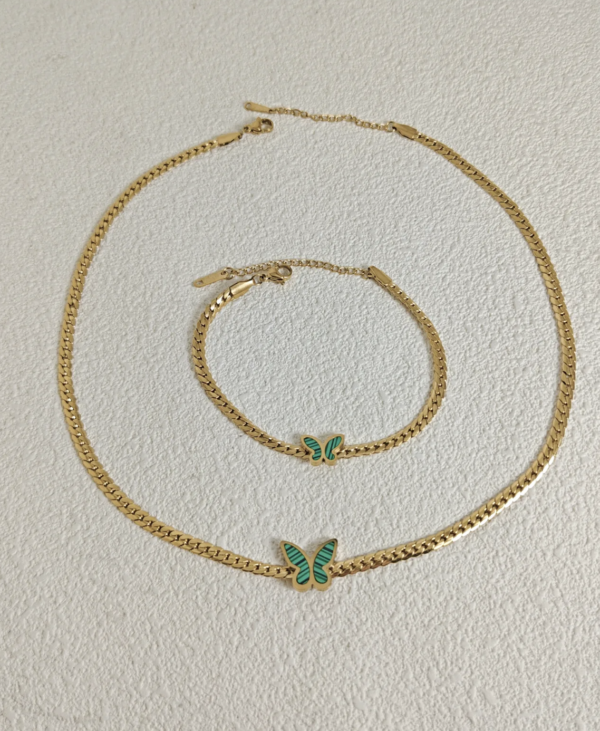 Green Golden Grace Butterfly Jewelry Set 🦋✨ - Image 3