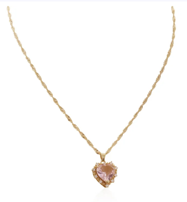 Rosé Glow Zircon Pendant Necklace ✨🌸