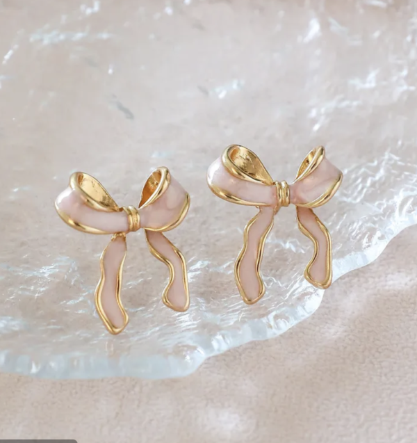 Pretty in Pink Bow Stud Earrings 🎀💖✨
