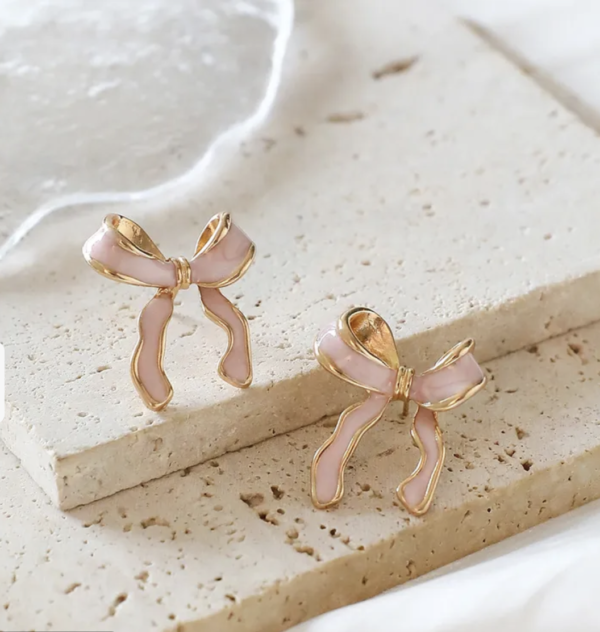 Pretty in Pink Bow Stud Earrings 🎀💖✨ - Image 2
