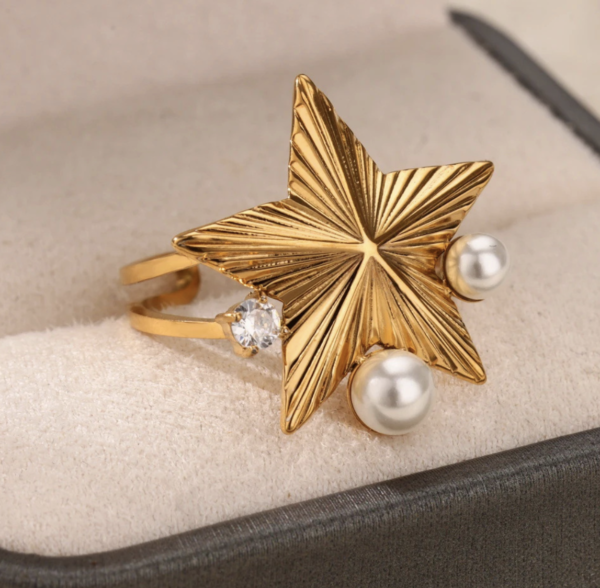 Celestial Luxe Open Ring – Statement Piece ✨🌙💎 - Image 2