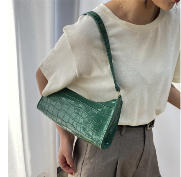 Black Chic Croc-Embossed PU Leather Underarm Bag 🖤✨ - Image 5