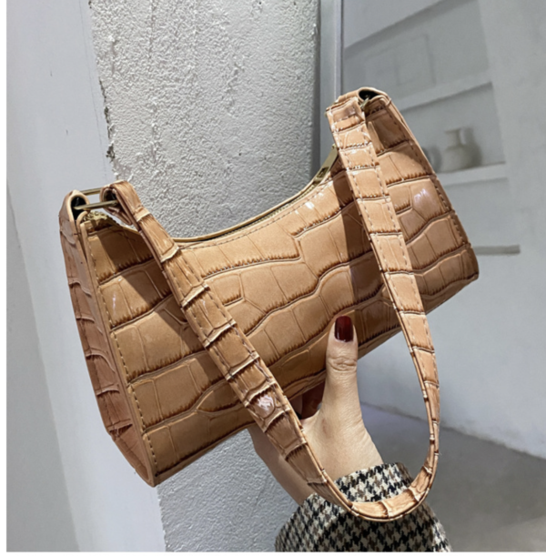 Black Chic Croc-Embossed PU Leather Underarm Bag 🖤✨ - Image 6