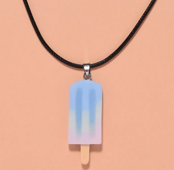 Blue Pink Sweet Treat Ice Cream Resin Drop Necklace 🍦✨