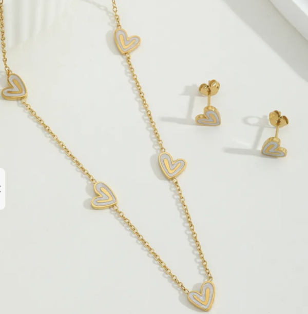 Golden Love 18K Gold Plated Heart Jewelry Set ❤️✨