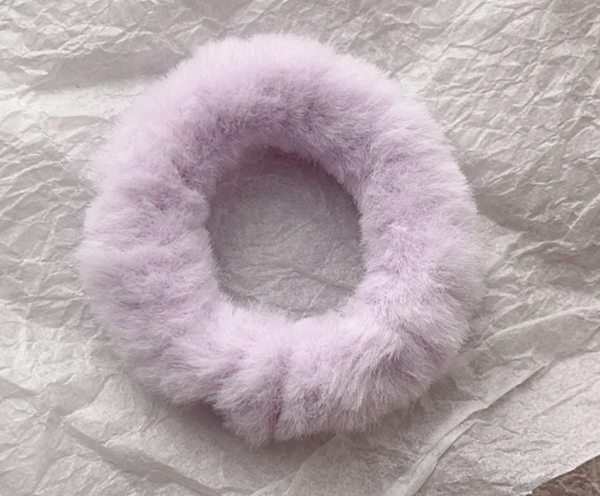 Purple Fur Plush Hair Tie 🌸✨