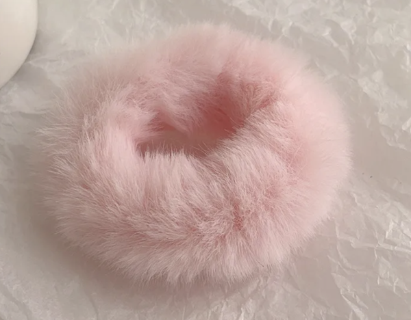 Pink Tender Plush Hair Tie 🌸✨